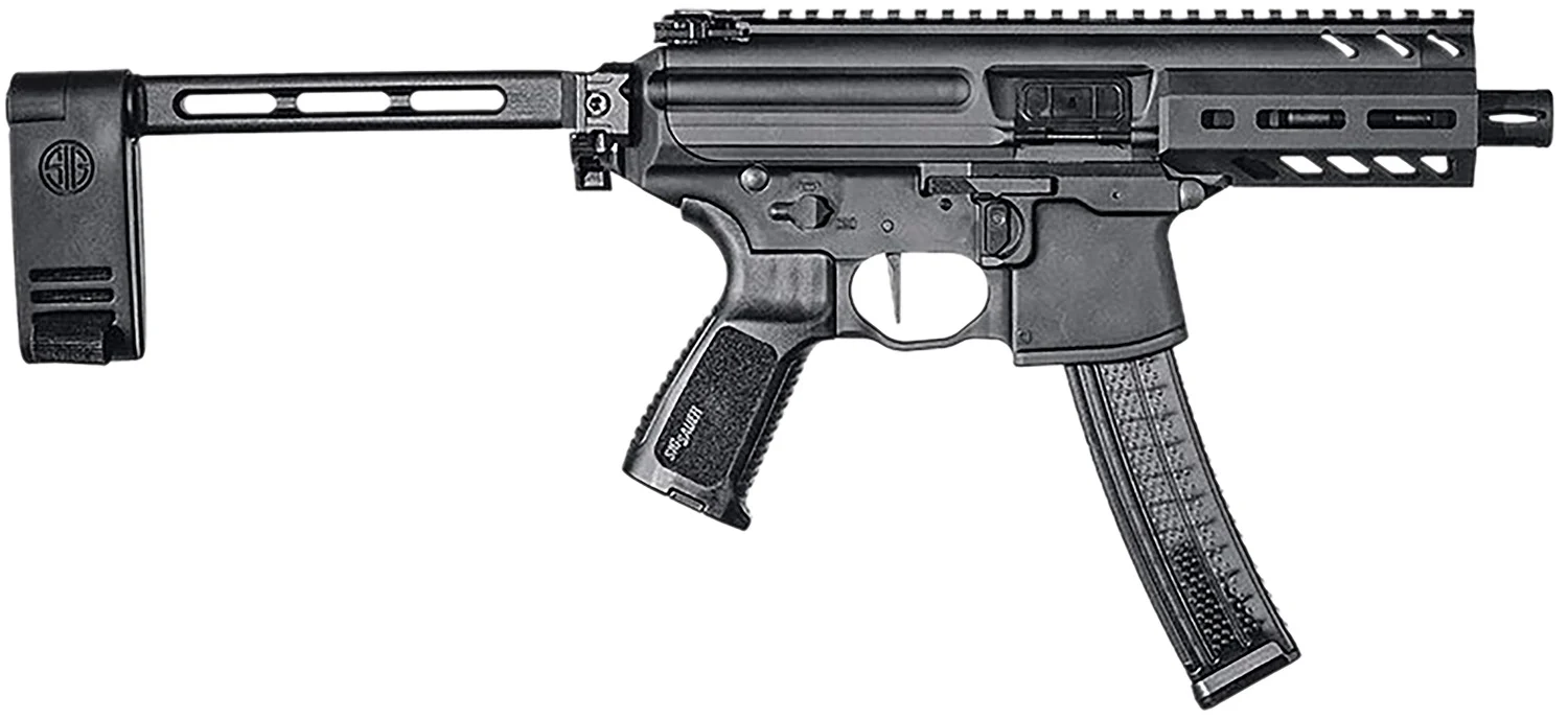 Sig Sauer PMPX4B9 MPX K 9mm Luger Caliber with 4.50" Barrel, 30+1 Capacity, Black Hard Coat Anodized Metal Finish, Folding Pivoting Contour Brace Stock & Black Polymer Grip Right Hand