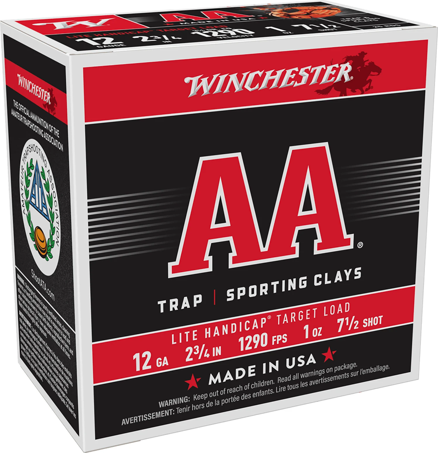 Winchester Ammo AAHLA127 AA Lite Handicap Target 12Gauge 2.75" 1oz 7.5Shot 25 Per Box/10 Case