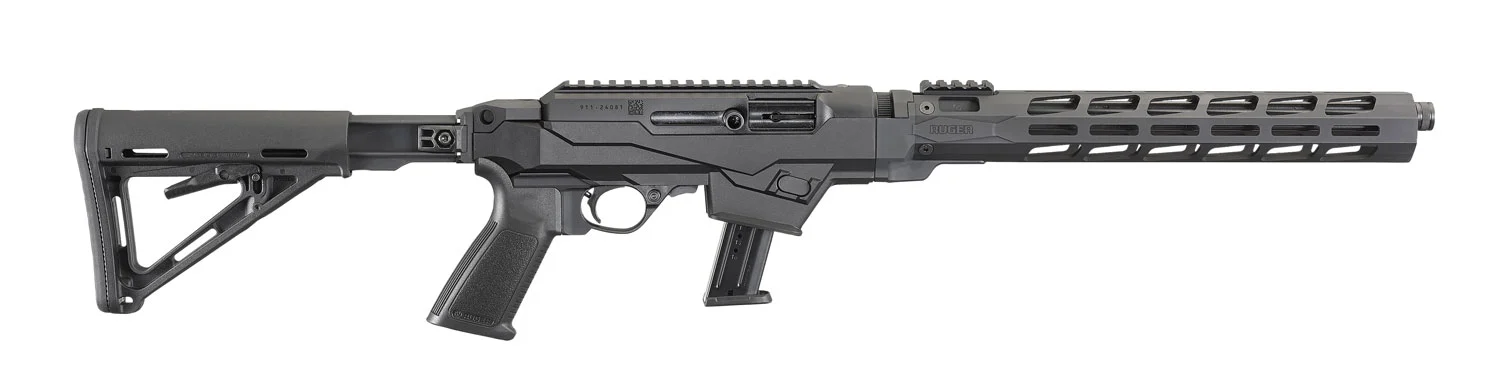 Ruger 19122 PC Carbine 9mm Luger 17+1 16.12" Threaded/Fluted Barrel, Type III Hard Coat Anodized Aluminum Alloy Receiver, Adjustable Magpul MOE Stock, M-LOK Accessory Slots, Optics Ready