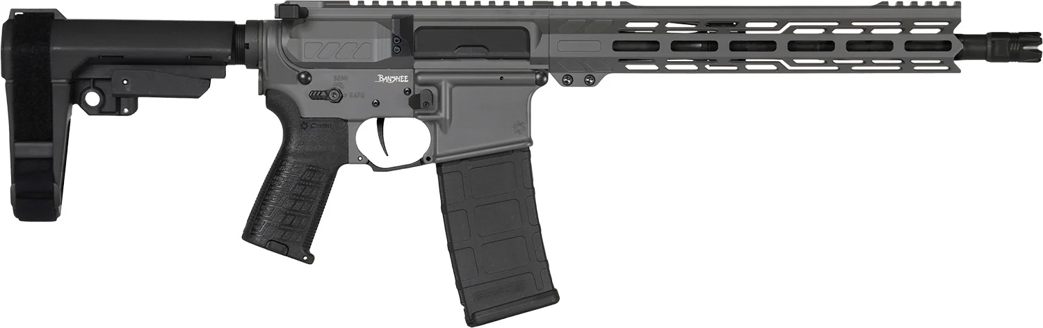 CMMG 30AB20FTNG Banshee MK4 300 Blackout 30+1 12.50" Black Nitride Medium Taper Threaded Barrel, EML 7" M-LOK Handguards, Tungsten Cerakote Aluminum Picatinny Rail Receiver, CMMG Zeroed Grips