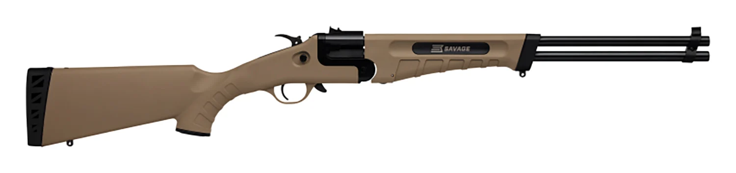 Savage Arms 23003 42 Takedown Full Size 22 WMR/410 Gauge 1rd 20" Black Satin Sporter Barrel, Satin Black Carbon Steel Receiver, Flat Dark Earth Fixed Synthetic Stock, Ambidextrous