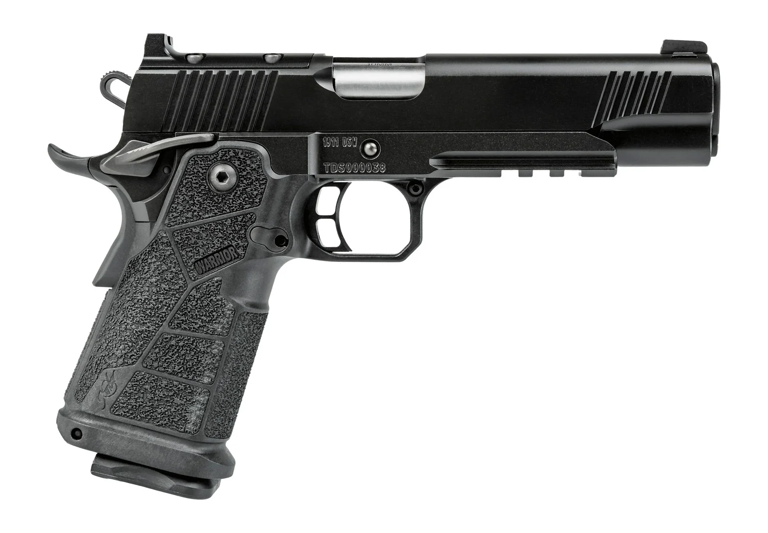 Kimber Mfg, Inc 3600307 DS Warrior 9mm Luger 10+1 5" Matte Stainless Barrel, KimPro Black Optic Ready/Serrated Slide Optic Cut/Serrated Slide, Black Stainless Steel Frame w/Beavertail & Picatinny Rail