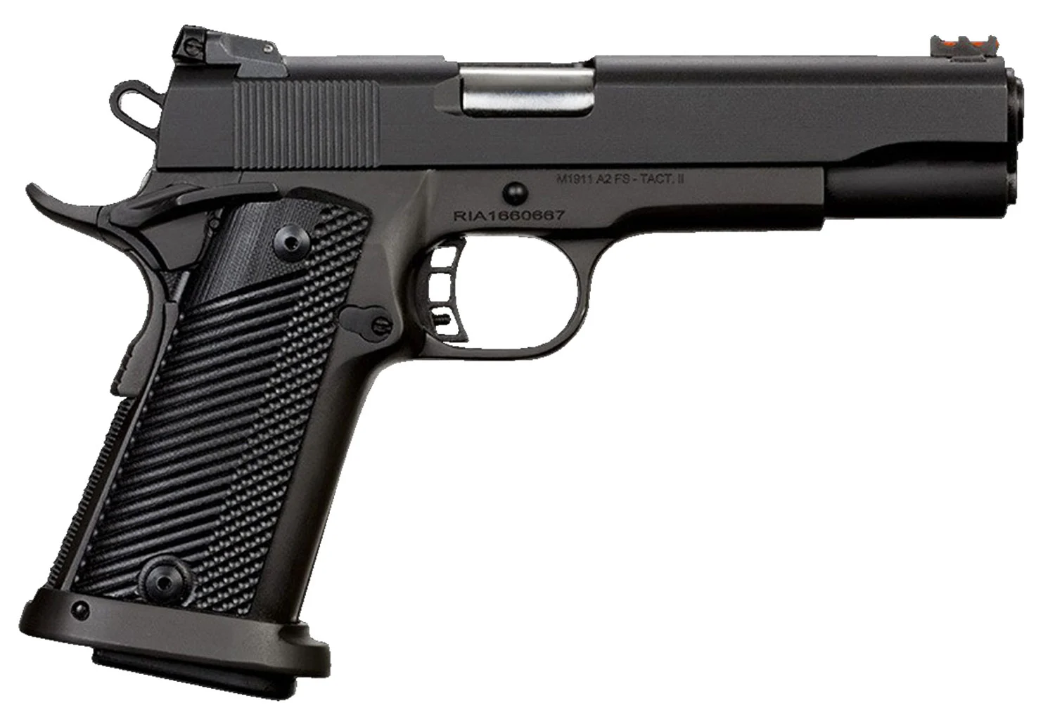 Rock Island 52009 Rock Ultra FSHC 10mm Auto Caliber with 5" Barrel, 16+1 Capacity, Overall Black Parkerized Finish Steel, Beavertail Frame, Serrated Slide & Black G10 Grip