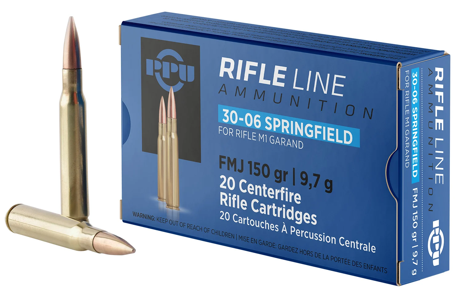PPU PP3006G Standard Rifle 30-06Springfield 150gr Full Metal Jacket 20 Per Box/10 Case
